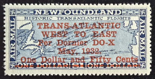 Newfoundland #C12 VFNH 1932 $1.50 on $1 DO-X Airmail, 8000 issued