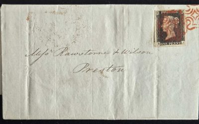 Great Britain #1 25 May 1840 1d Black early FLS w/ contents