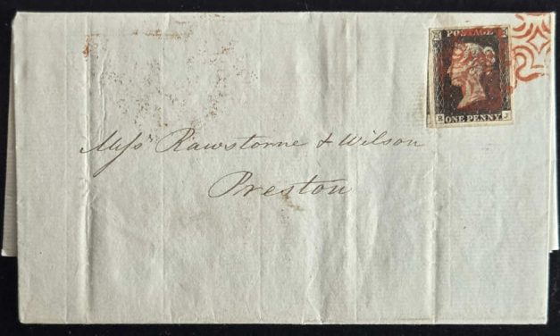 Great Britain #1 25 May 1840 1d Black early FLS w/ contents