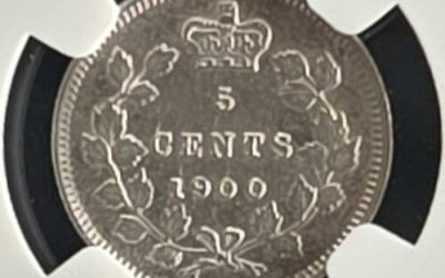 Canada NGC AU53 1900 Victoria Silver 5 Cents