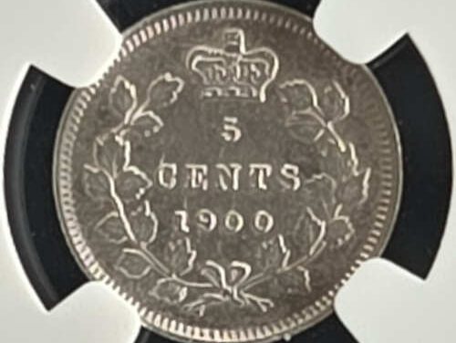 Canada NGC AU53 1900 Victoria Silver 5 Cents