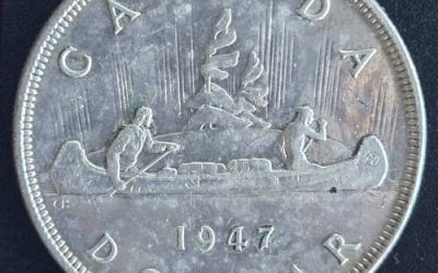 Canada XF 1947 Blunt 7 George VI Voyageur Silver Dollar