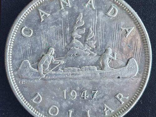 Canada XF 1947 Blunt 7 George VI Voyageur Silver Dollar