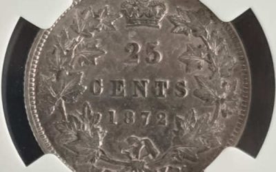 Canada NGC XF45 1872H Victoria Silver 25 Cents