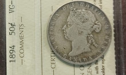 Canada ICCS VG10 1894 Victoria Silver 50 Cents