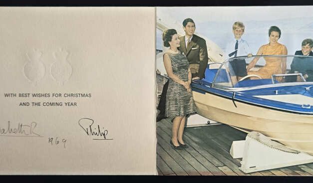 Queen Elizabeth II & Prince Philip signed 1969 Royal Christmas Card