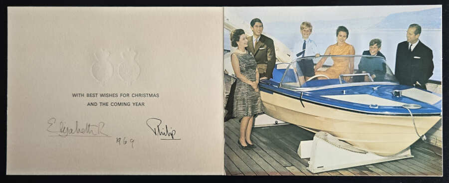 Queen Elizabeth II & Prince Philip signed 1969 Royal Christmas Card