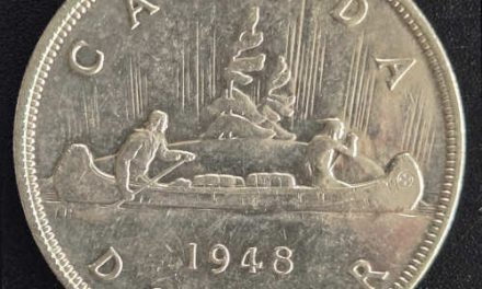 Canada XF 1948 George VI Voyageur Silver Dollar, 18,780 minted