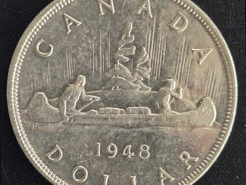 Canada XF 1948 George VI Voyageur Silver Dollar, 18,780 minted