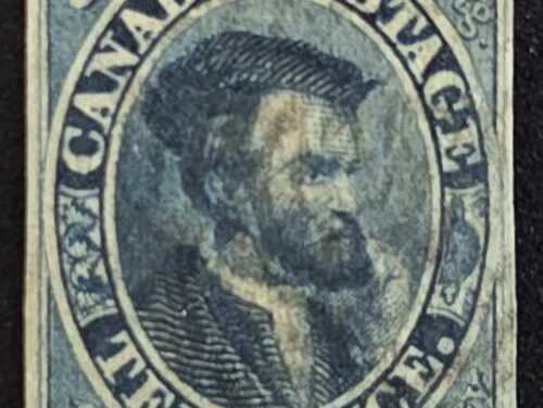 Canada #7i VF Used 1855 10d Dull Blue Cartier, 2009 Gratton cert.