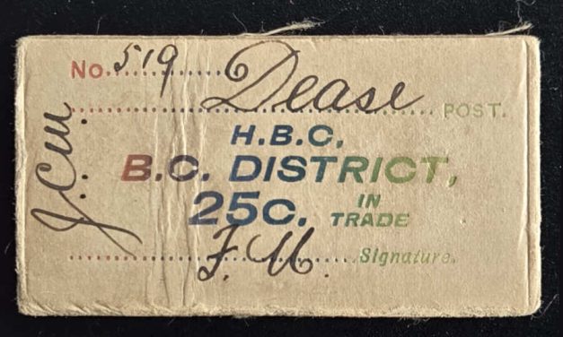 H.B.C. Dease Post pre-1926 25c Card Money from Hodgkinson find