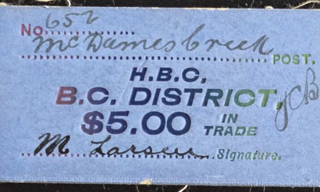 H.B.C. McDames Creek Post pre-1926 $5 Card Money ex Hodgkinson