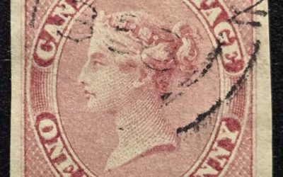 Canada #8 F/VF 1858 dated Used 1/2d Victoria