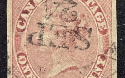 Canada #8 VF 24 Sep 1857 Used 1/2d Rose