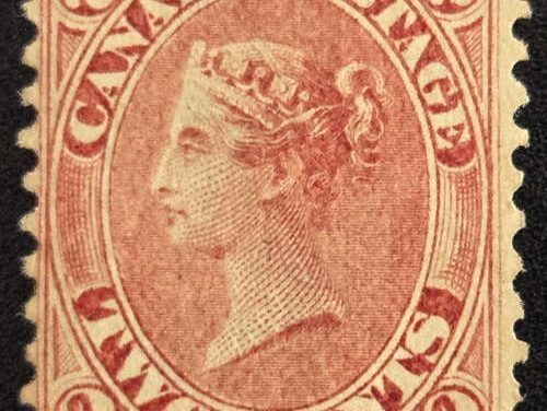 Canada #20 VF Unu 1859 2c QV shade, three backstamps