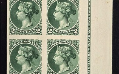 Canada #36E-Ac VF 1891 2c Plate Essay Imprint Block (8)