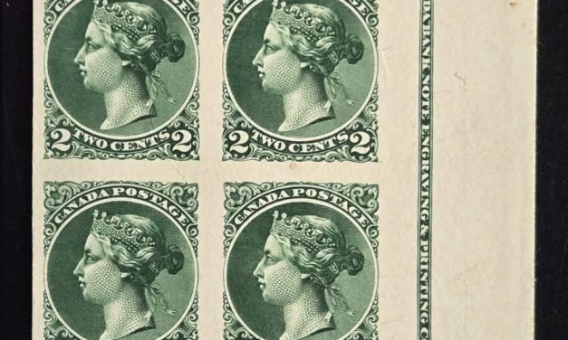 Canada #36E-Ac VF 1891 2c Plate Essay Imprint Block (8)