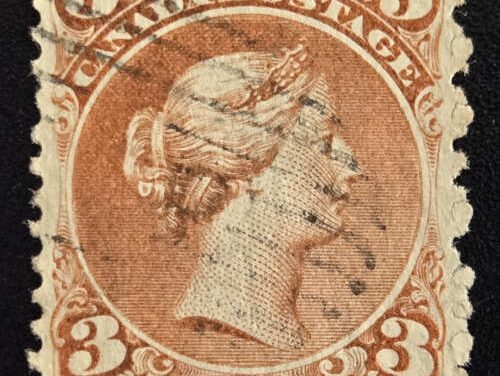 Canada #25a F/VF Used 1868 3c Watermarked Large Queen
