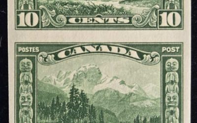 Canada #155a VFNH 1928 10c Imperf Pair, Hopkins backstamps