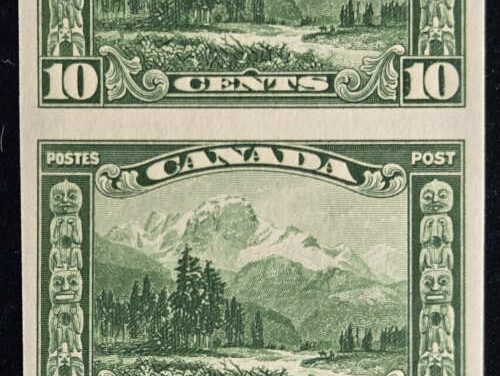 Canada #155a VFNH 1928 10c Imperf Pair, Hopkins backstamps