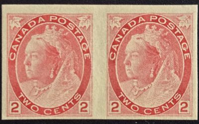 Canada #77c F/VF Mint 1 NH 1899 2c QV Die I Imperf Pair, 150 pairs issued (2)