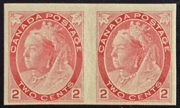 Canada #77c F/VF Mint 1 NH 1899 2c QV Die I Imperf Pair, 150 pairs issued (2)