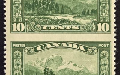 Canada #155c VFNH 1928 10c Perf by Imperf Pair