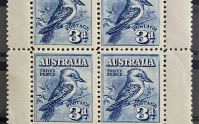 Australia #95a Fine+ stamps NH 1928 3d Kookaburra Pane