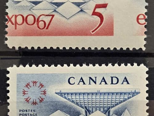 Canada #469 Never Hinged Expo ’67 5c Dramatic Misperf