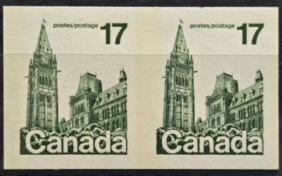 Canada #806a VFNH 1979 17c Parliament Imperf Pair