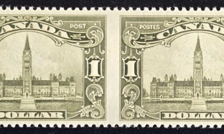 Canada #159b VF 1 NH 1929 $1 Perf by Imperf Pair, 250 issued