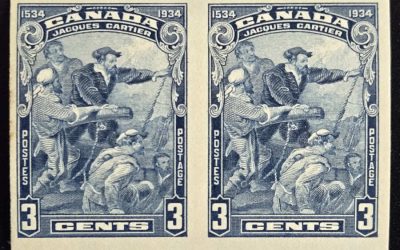 Canada #208a Mint 1934 3c Cartier Imperf Pair, 125 issued