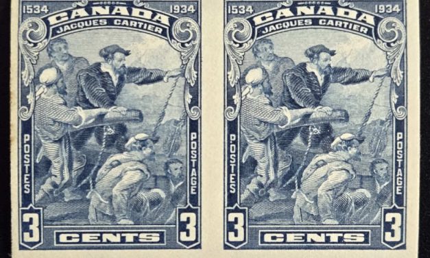 Canada #208a Mint 1934 3c Cartier Imperf Pair, 125 issued