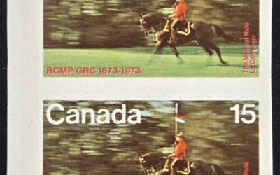 Canada #614a VFNH 1973 15c RCMP Musical Ride Imperf Pair