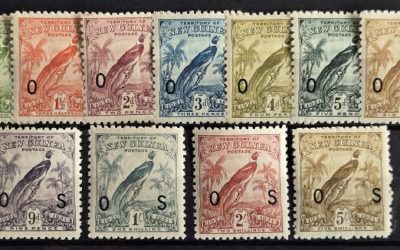 New Guinea #O12-22 Mint 1931 Bird of Paradise Official Set