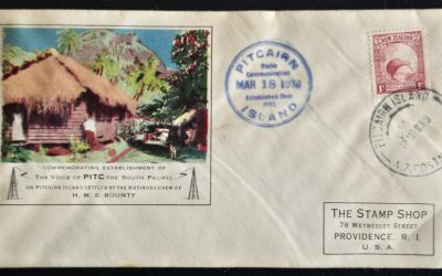 Pitcairn Islands 18 Mar 1938 1d Radio Communication Cover to US