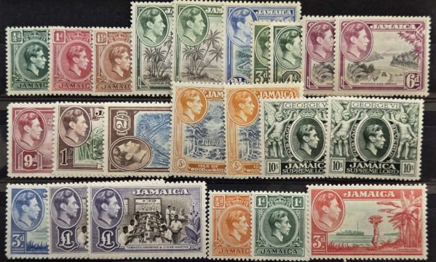 Jamaica #116-28, 140/52 Mint 1938/52 George VI Set (23)