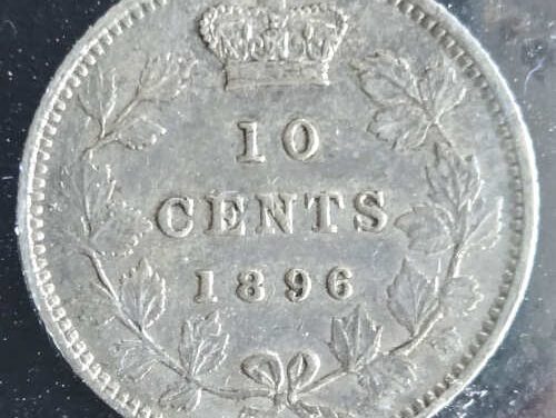 Dominion of Canada ICCS EF45 1896 Obverse 6 Silver 10 Cents