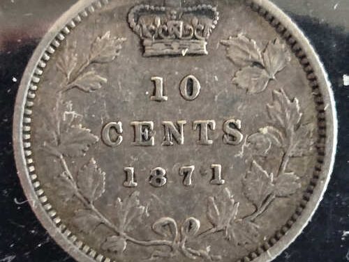 Dominion of Canada ICCS VF20 1871 QV Silver 10 Cents