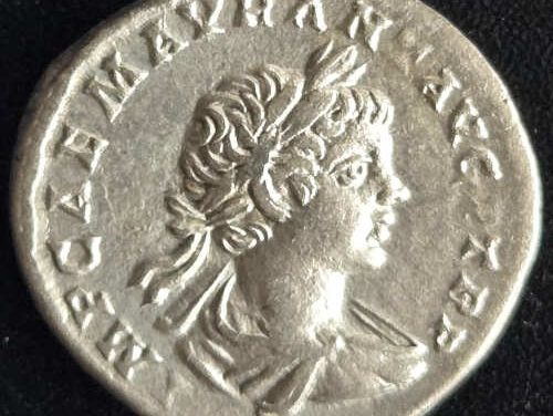 Caracalla AD 196-217 2.97gm Silver Denarius w/ Minerva etc