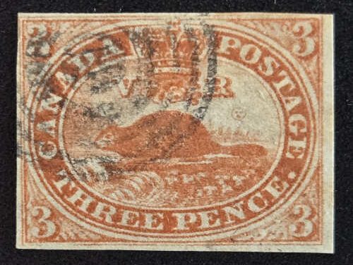 Canada #4 VF Used 1852 3d Beaver