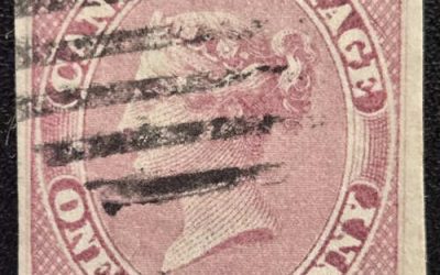 Canada #8 XF Used 1857 1/2d Rose