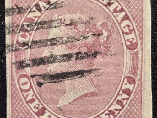 Canada #8 XF Used 1857 1/2d Rose