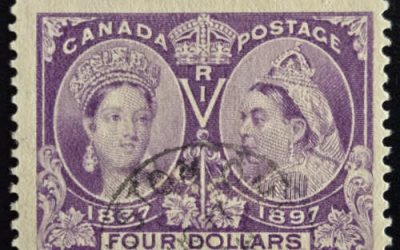 Canada #64 Fine Used 1897 $4 Jubilee, 14,500 printed
