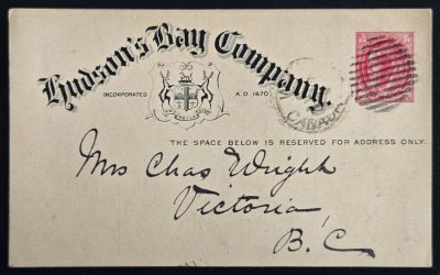 Hudson’s Bay Company 30 Oct 1899 1c Ad Postal Stationery Card