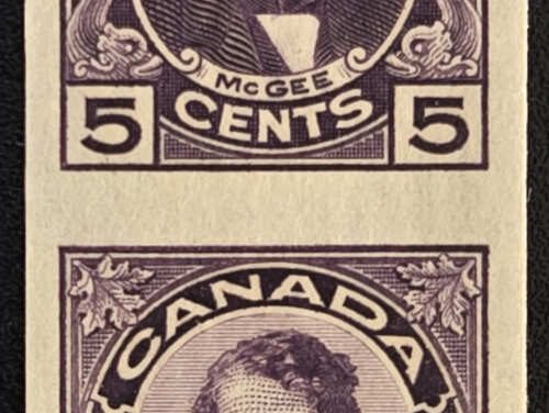 Canada #146a VFNH 1927 5c McGee Imperf Pair, 250 made