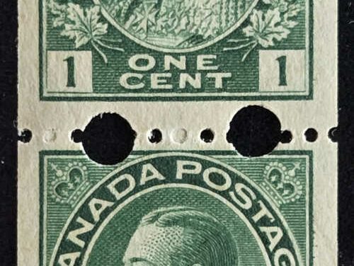 Canada #131iv Fine+ Never Hinged 1915 1c Experimental Coil Pr