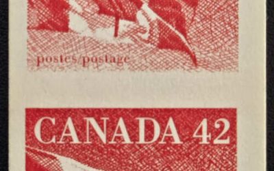 Canada #1394a VFNH 1991 42c Flag Imperforate Pair