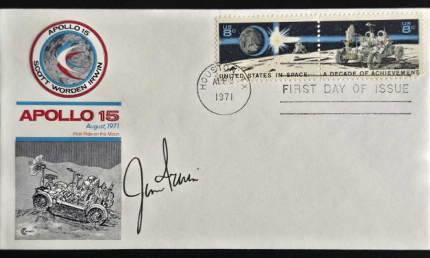 Apollo 15 Jim Irwin signed 1971 16c cacheted, unaddressed FDC (2)