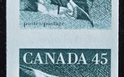 Canada #1396c VFNH 1995 45c Flag Imperforate Pair